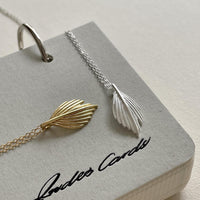 Office Irregular Leaf Feather 925 Sterling Silver Necklace - KIAHMILLA