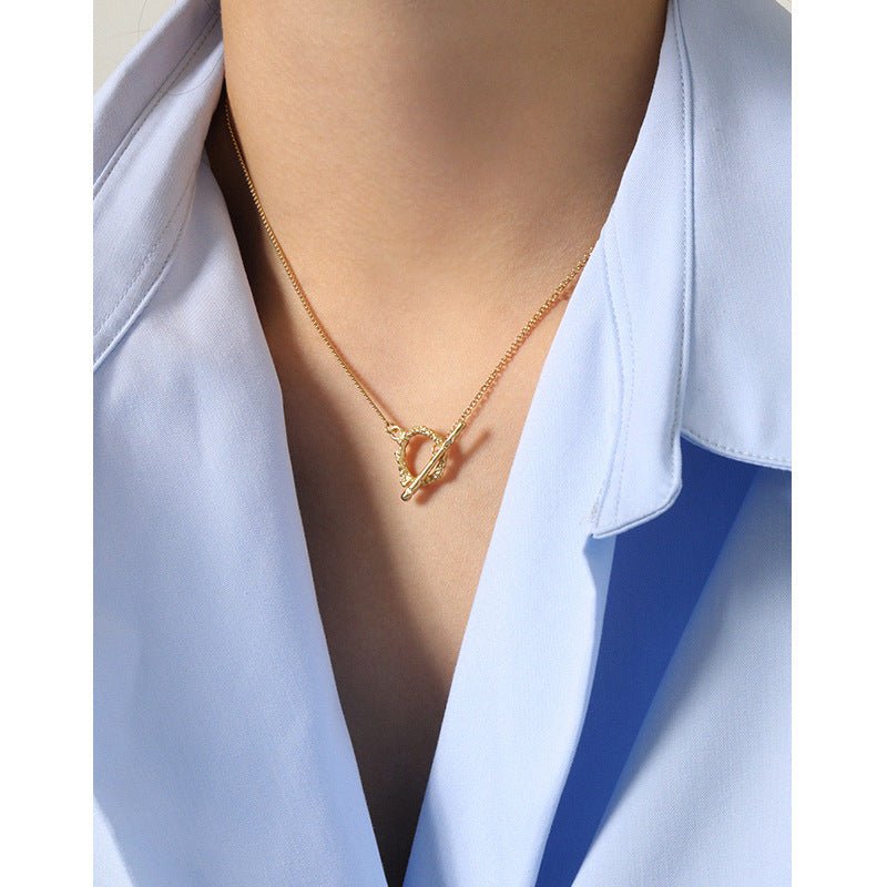 Office Irregular OT Shape 925 Sterling Silver Necklace - KIAHMILLA