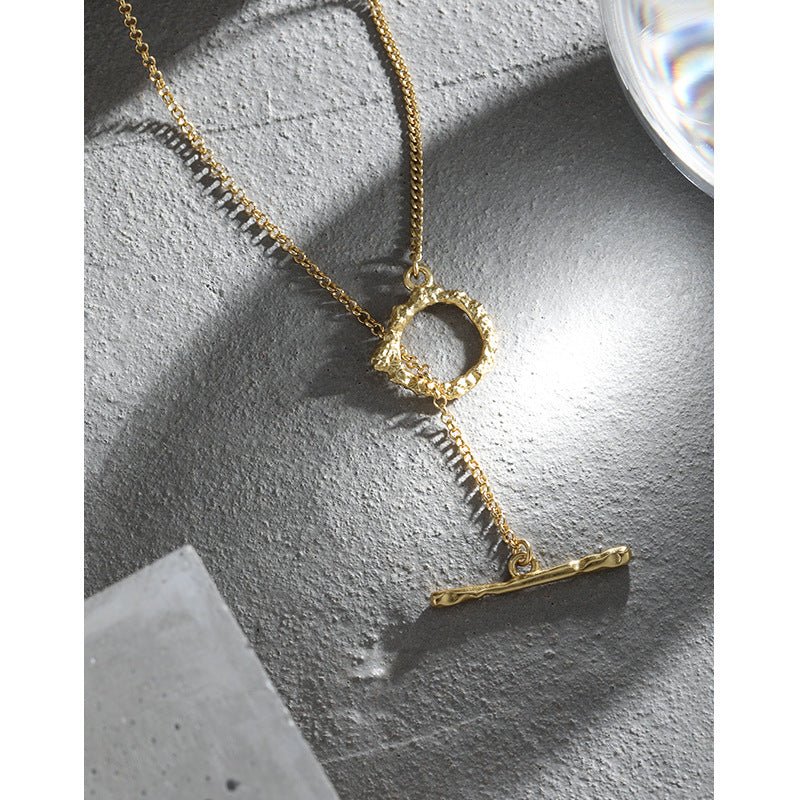 Office Irregular OT Shape 925 Sterling Silver Necklace - KIAHMILLA