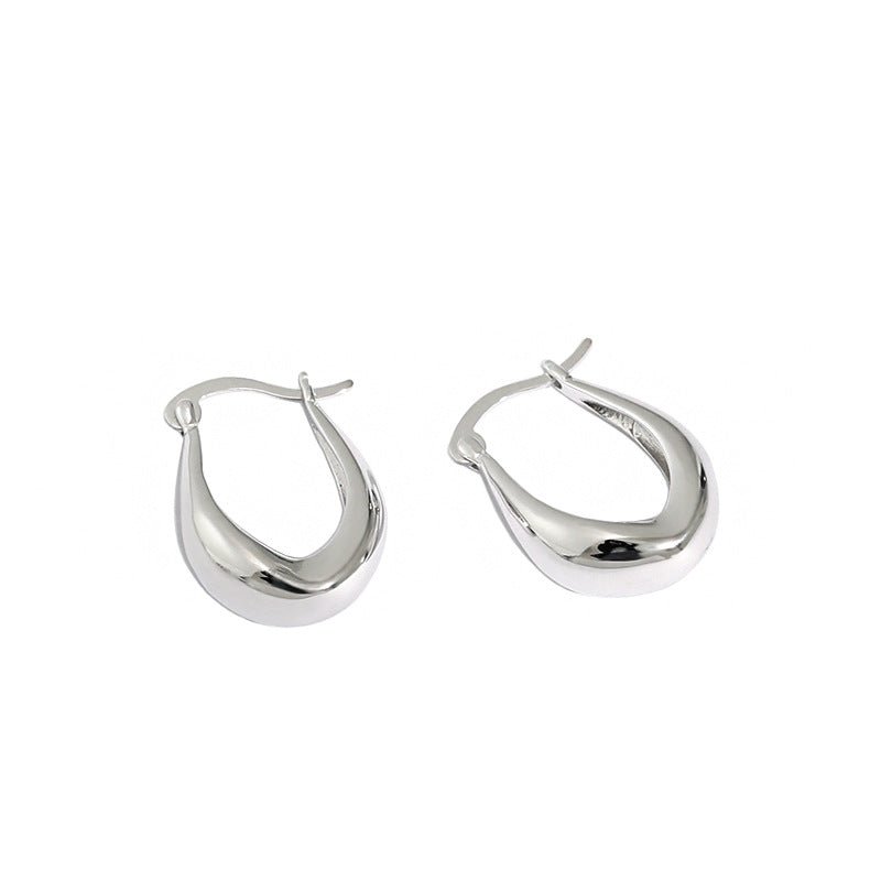 Office Irregular U Shape Hot 925 Sterling Silver Hoop Earrings - KIAHMILLA