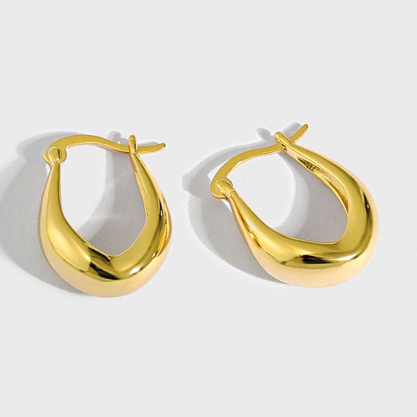 Office Irregular U Shape Hot 925 Sterling Silver Hoop Earrings - KIAHMILLA