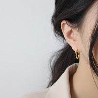 Office Lady Hollow Heart 925 Sterling Silver Hoop Earrings - KIAHMILLA