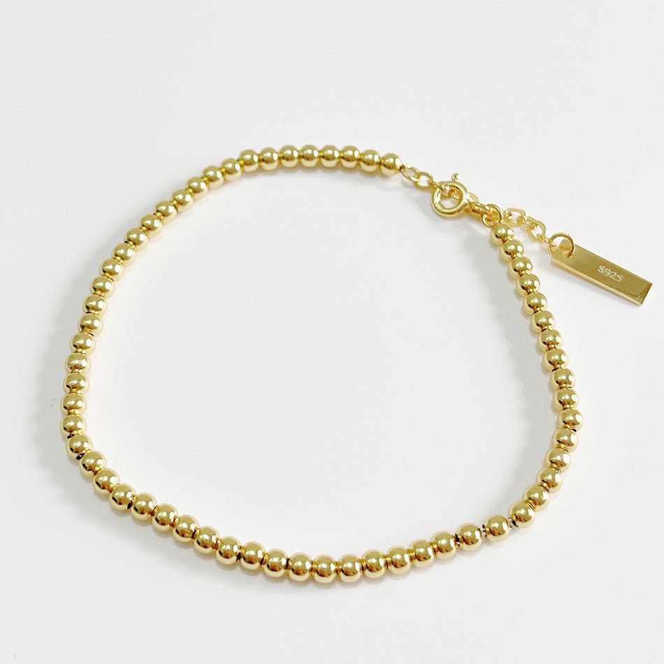 Office Lady Round Beads 925 Sterling Silver Bracelet - KIAHMILLA
