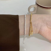 Office Lady Round Beads 925 Sterling Silver Bracelet - KIAHMILLA
