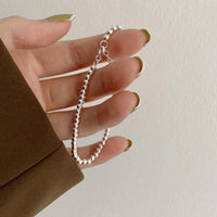 Office Lady Round Beads 925 Sterling Silver Bracelet - KIAHMILLA