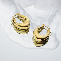 Office Letter U Shape 925 Sterling Silver Hoop Earrings - KIAHMILLA