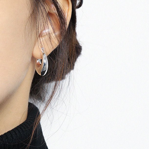 Office Letter U Shape 925 Sterling Silver Hoop Earrings - KIAHMILLA