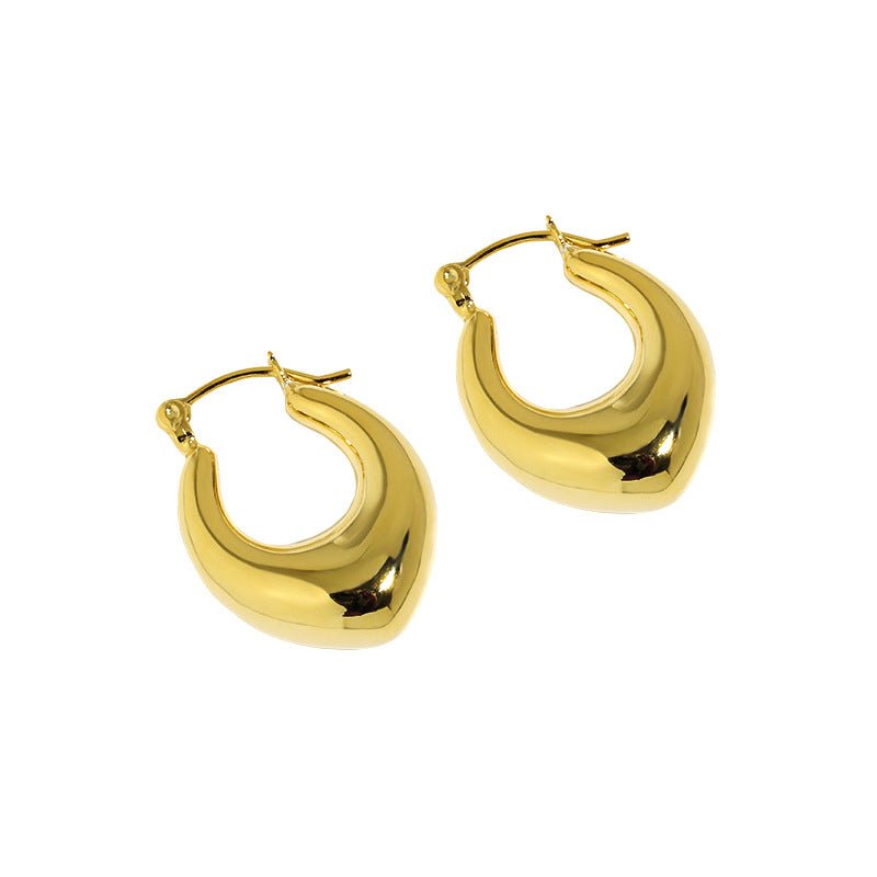 Office Letter U Shape 925 Sterling Silver Hoop Earrings - KIAHMILLA