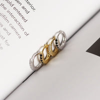 Office Micro Setting CZ Lines 925 Sterling Silver Hoop Earrings - KIAHMILLA