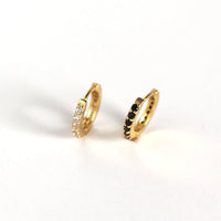 Office Micro Setting CZ Lines 925 Sterling Silver Hoop Earrings - KIAHMILLA