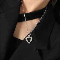 Office OT Irregular Heart 925 Sterling Silver Necklace - KIAHMILLA