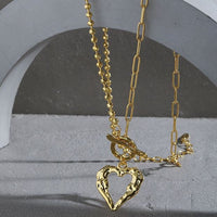 Office OT Irregular Heart 925 Sterling Silver Necklace - KIAHMILLA