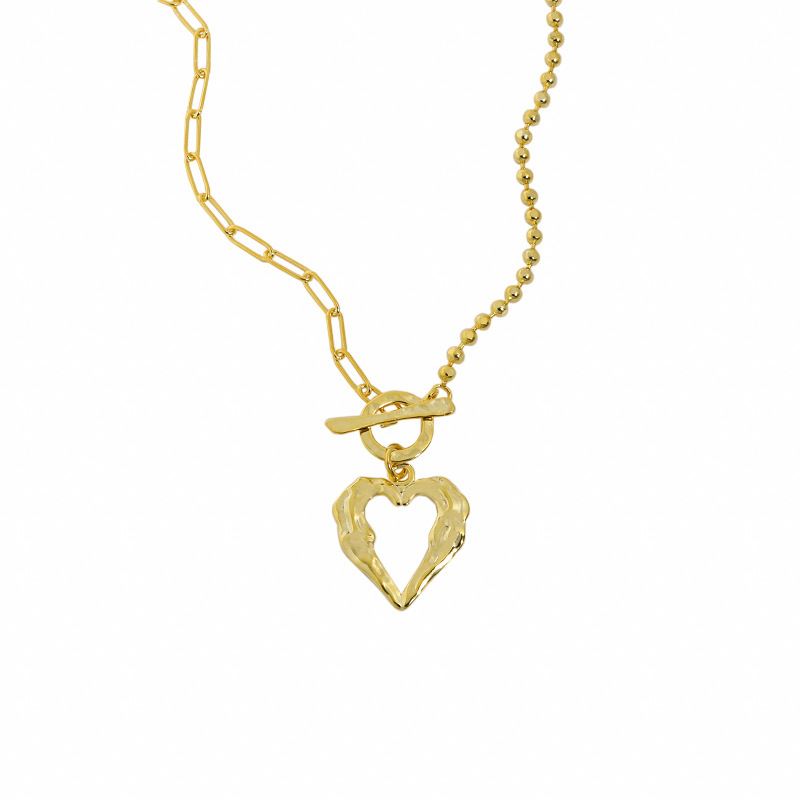 Office OT Irregular Heart 925 Sterling Silver Necklace - KIAHMILLA