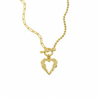 Office OT Irregular Heart 925 Sterling Silver Necklace - KIAHMILLA
