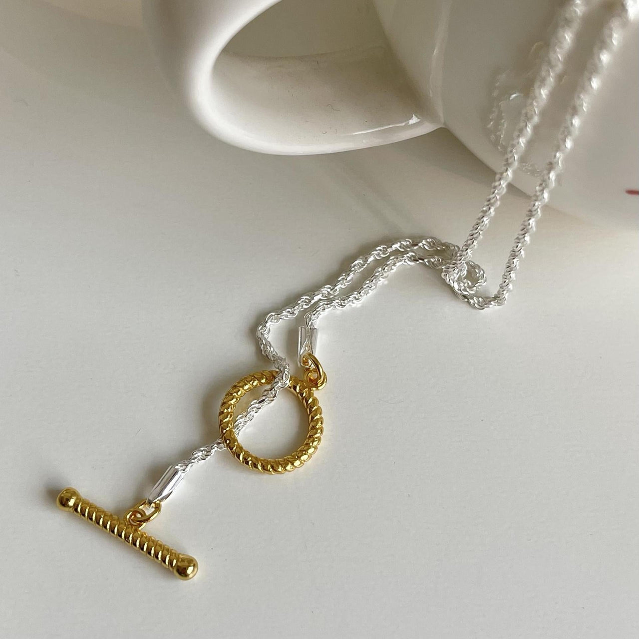 Office Simple OT Shape 925 Sterling Silver Necklace - KIAHMILLA