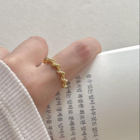 Office Simple Twisted 925 Sterling Silver Adjustable Ring - KIAHMILLA