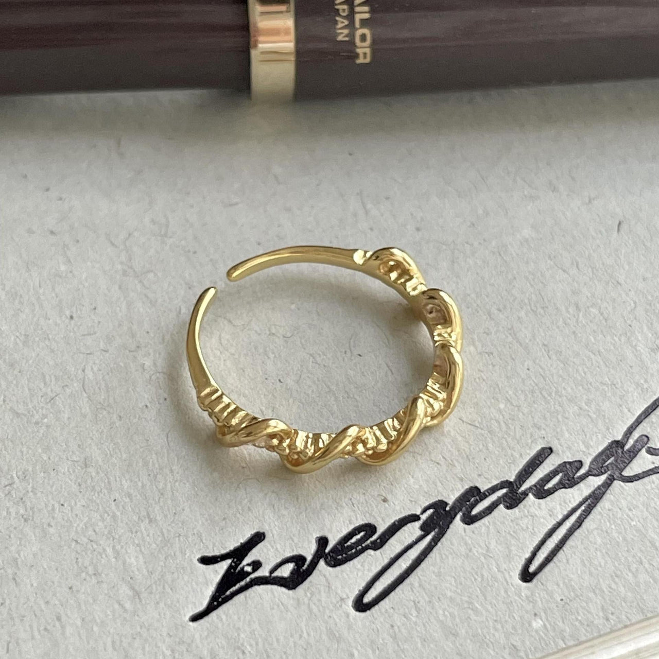 Office Simple Twisted 925 Sterling Silver Adjustable Ring - KIAHMILLA