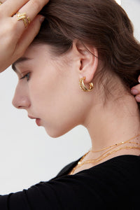 Office Twisted Tube Circle 925 Sterling Silver Hoop Earrings - KIAHMILLA