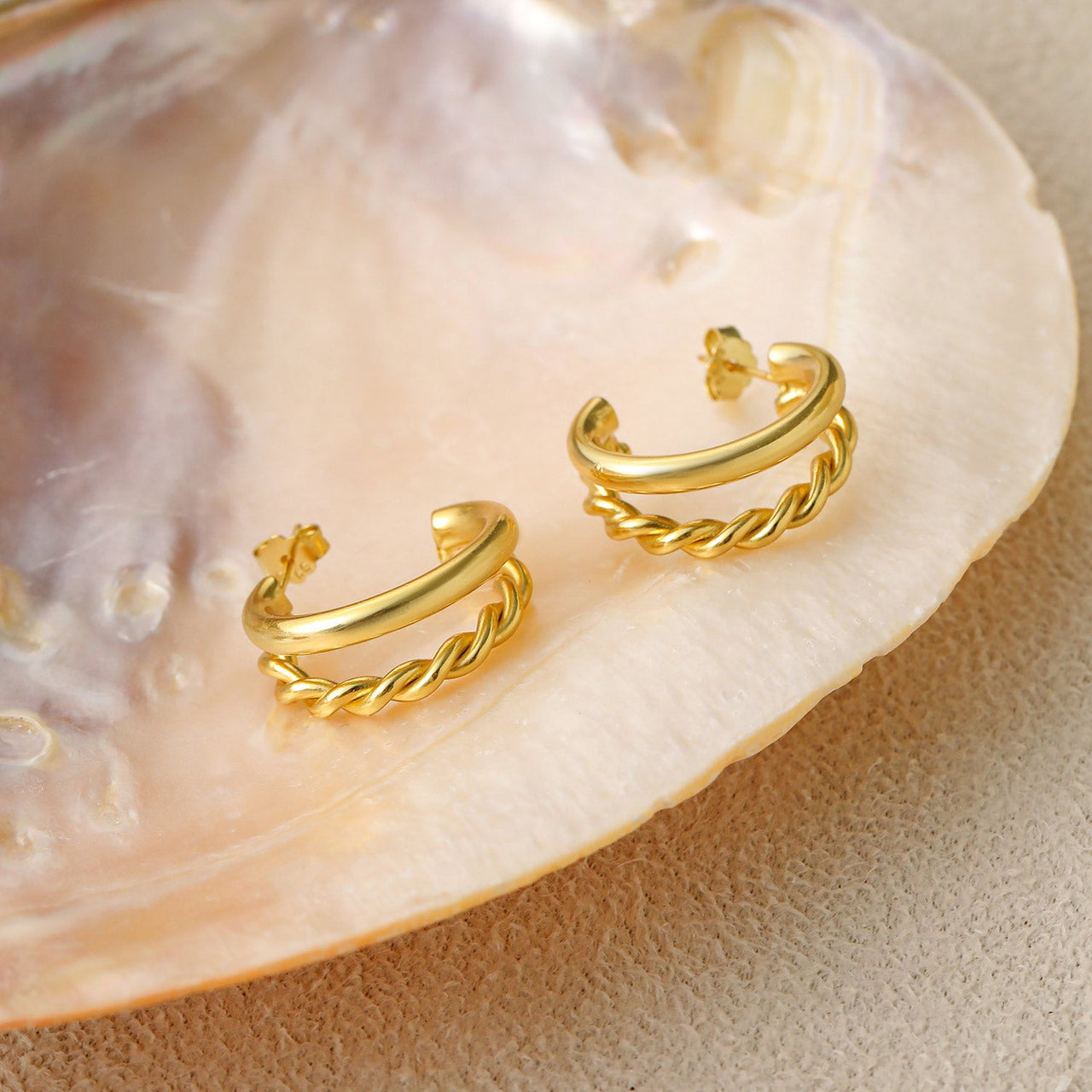 Office Twisted Tube Circle 925 Sterling Silver Hoop Earrings - KIAHMILLA
