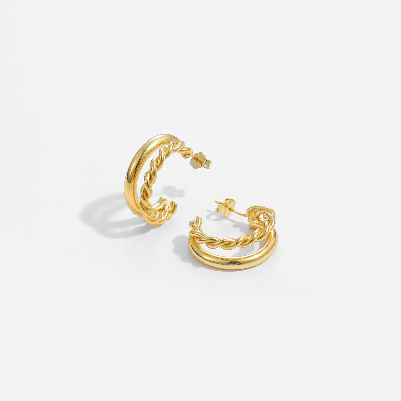 Office Twisted Tube Circle 925 Sterling Silver Hoop Earrings - KIAHMILLA