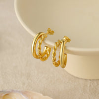 Office Twisted Tube Circle 925 Sterling Silver Hoop Earrings - KIAHMILLA