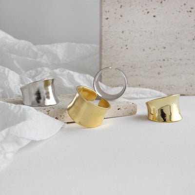 Office Wide Irregular 925 Sterling Silver Adjustable Ring - KIAHMILLA