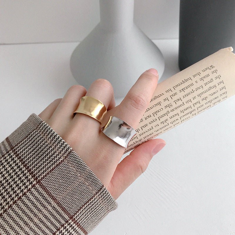 Office Wide Irregular 925 Sterling Silver Adjustable Ring - KIAHMILLA