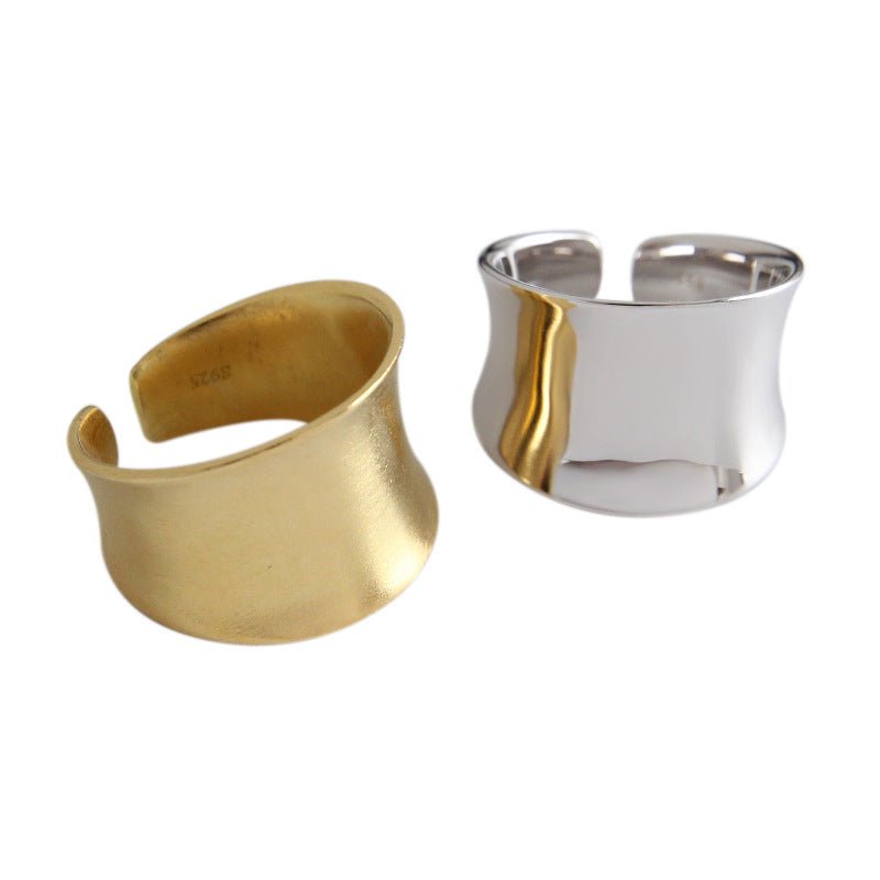 Office Wide Irregular 925 Sterling Silver Adjustable Ring - KIAHMILLA