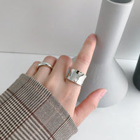 Office Wide Irregular 925 Sterling Silver Adjustable Ring - KIAHMILLA