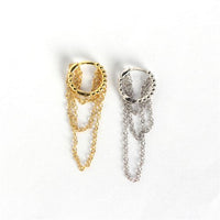 Party Circle Chain Tassels 925 Sterling Silver Leverback Earrings - KIAHMILLA