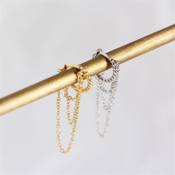 Party Circle Chain Tassels 925 Sterling Silver Leverback Earrings - KIAHMILLA