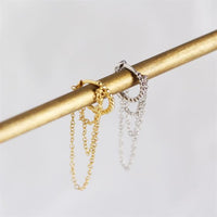Party Circle Chain Tassels 925 Sterling Silver Leverback Earrings - KIAHMILLA