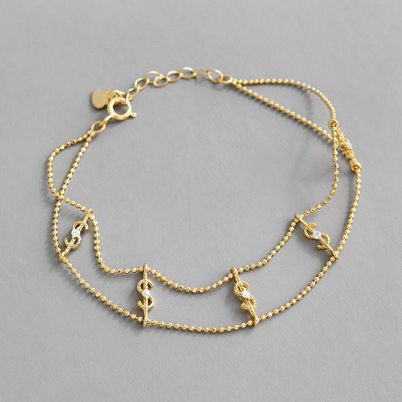 Party $ CZ Dollars Fashion 925 Sterling Silver Bracelet - KIAHMILLA