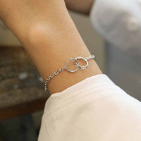 Party Double Circles 925 Sterling Silver Chain Bracelet - KIAHMILLA