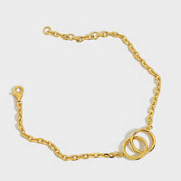 Party Double Circles 925 Sterling Silver Chain Bracelet - KIAHMILLA