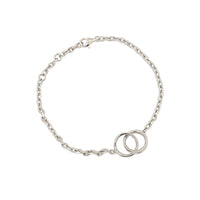 Party Double Circles 925 Sterling Silver Chain Bracelet - KIAHMILLA