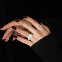 Party Double Layer Twisted Wave 925 Sterling Silver Adjustable Ring - KIAHMILLA