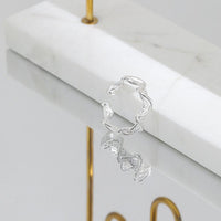 Party Double Layer Twisted Wave 925 Sterling Silver Adjustable Ring - KIAHMILLA