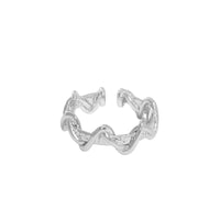 Party Double Layer Twisted Wave 925 Sterling Silver Adjustable Ring - KIAHMILLA