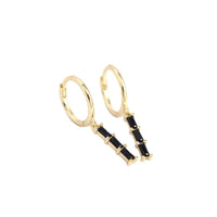 Party Geometry CZ Rectangle 925 Sterling Silver Hoop Earrings - KIAHMILLA