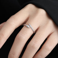 Party Green CZ Eyes Snake Animal 925 Sterling Silver Adjustable Ring - KIAHMILLA