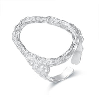 Party Hollow Irregular Oval Geometry 925 Sterling Silver Adjustable Ring - KIAHMILLA