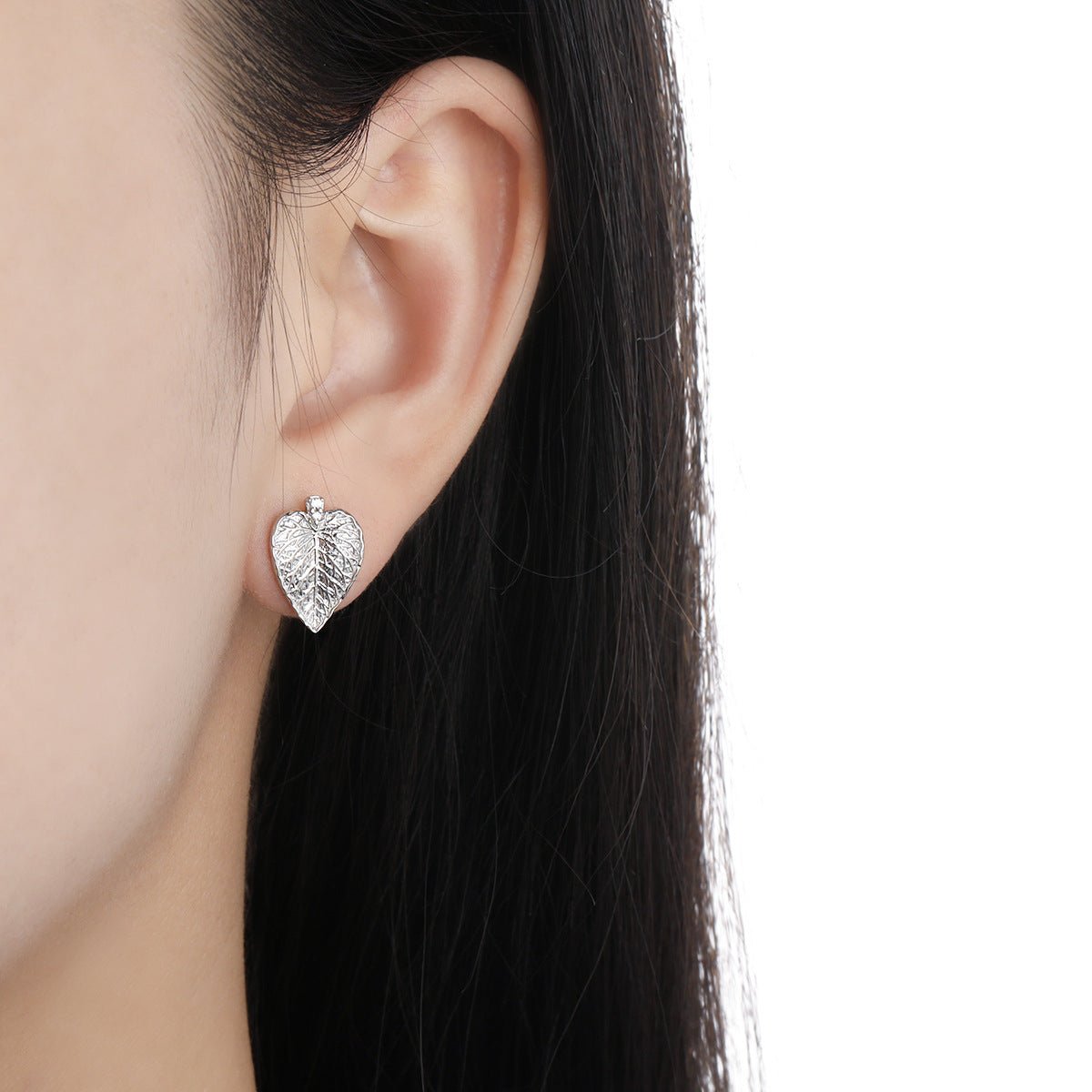 Party Irregular CZ Leaves 925 Sterling Silver Stud Earrings - KIAHMILLA