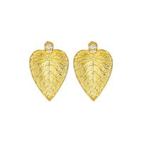 Party Irregular CZ Leaves 925 Sterling Silver Stud Earrings - KIAHMILLA