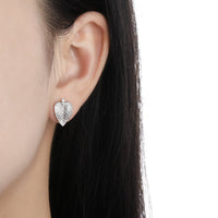 Party Irregular CZ Leaves 925 Sterling Silver Stud Earrings - KIAHMILLA