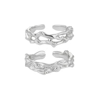 Party Irregular Flowing Lavas 925 Sterling Silver Hollow Adjustable Ring - KIAHMILLA