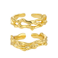 Party Irregular Flowing Lavas 925 Sterling Silver Hollow Adjustable Ring - KIAHMILLA