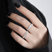 Party Irregular Flowing Lavas 925 Sterling Silver Hollow Adjustable Ring - KIAHMILLA