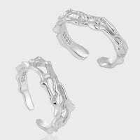 Party Irregular Flowing Lavas 925 Sterling Silver Hollow Adjustable Ring - KIAHMILLA