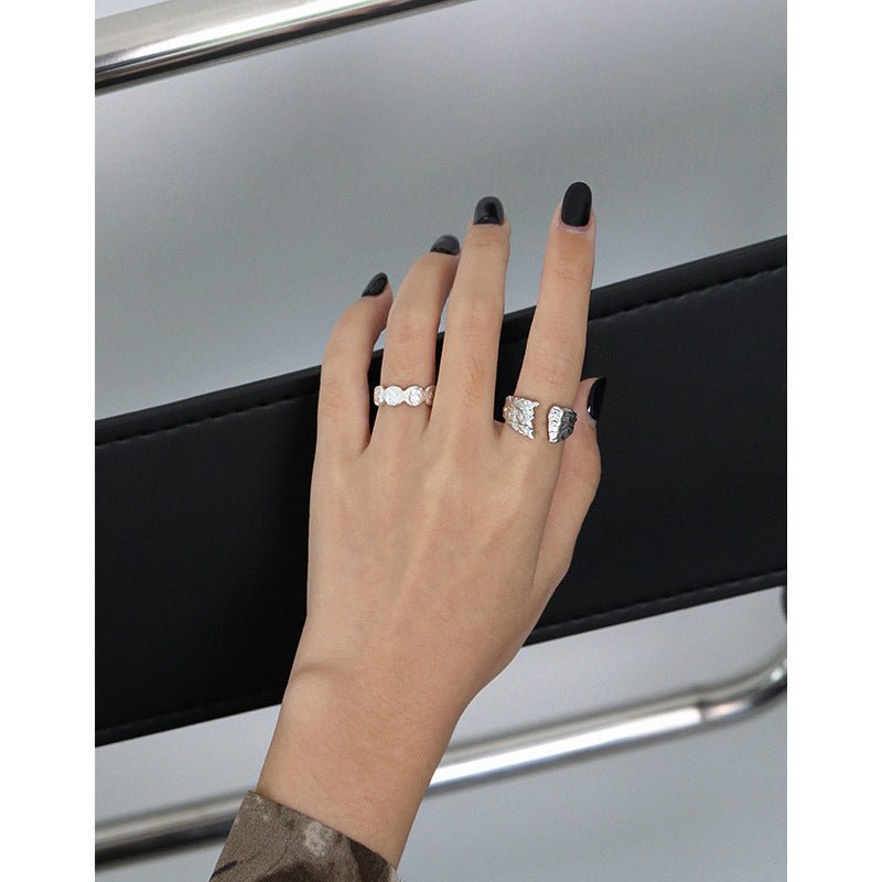 Party Irregular Geometry 925 Sterling Silver Adjustable Ring - KIAHMILLA